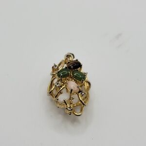 Vintage Multiple Stone Gold tone Cluster pendant